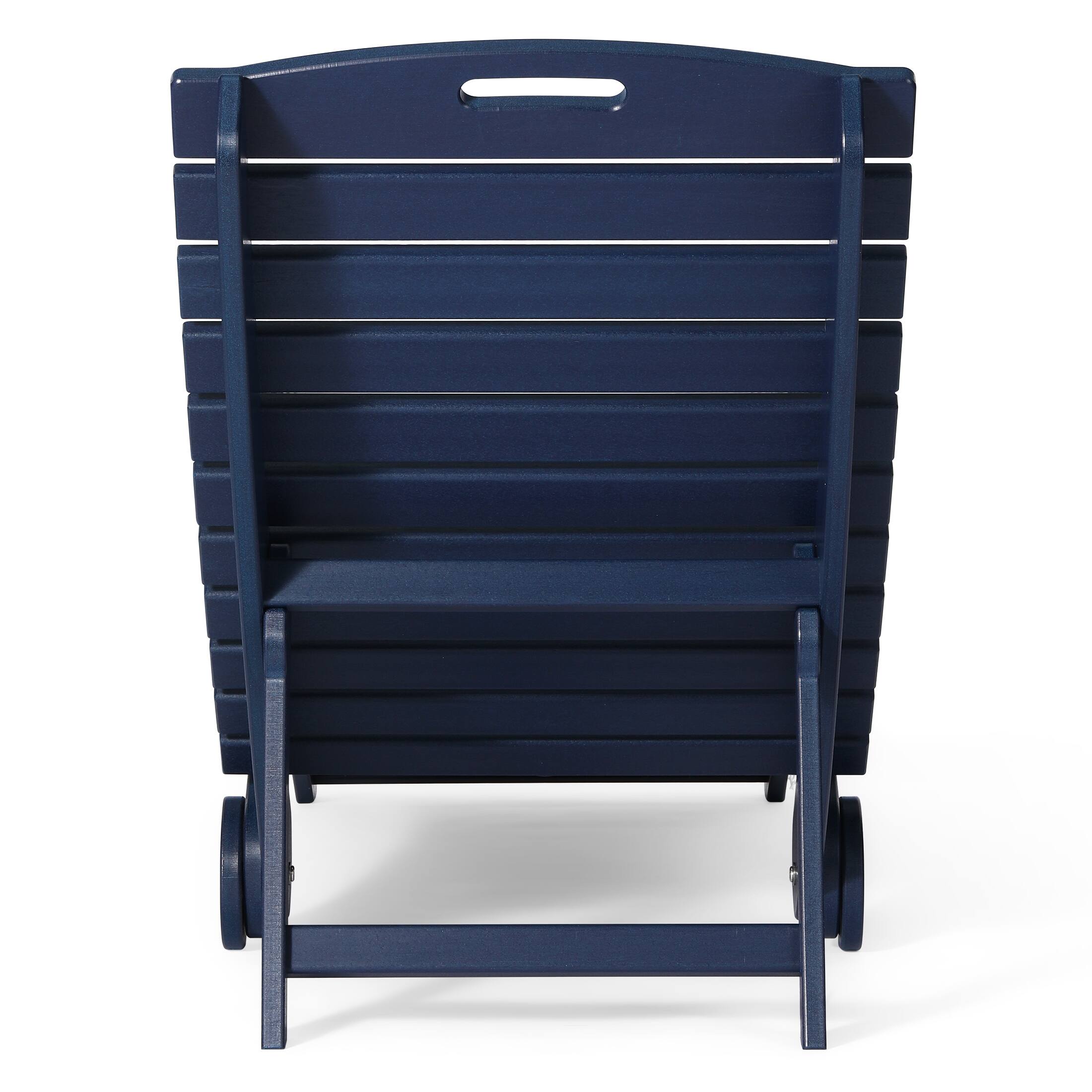 Back. WestinTrends - WestinTrends Ventura Outdoor HDPE In-Pool Patio Chaise Lounge Chair With Wheels - Navy Blue.
