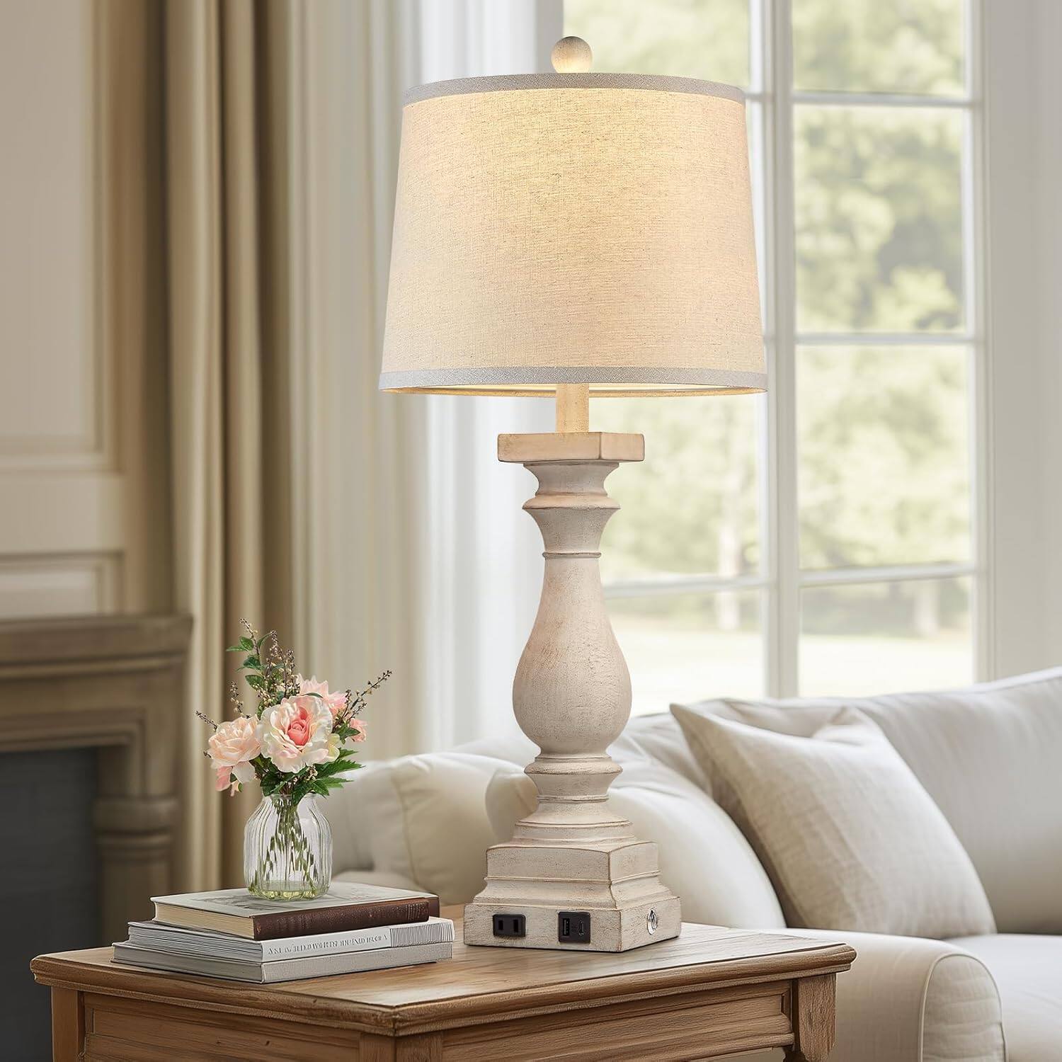 The Best Inks Lamp USB Touch Vintage Tall Farmhouse Table Lamps with ...
