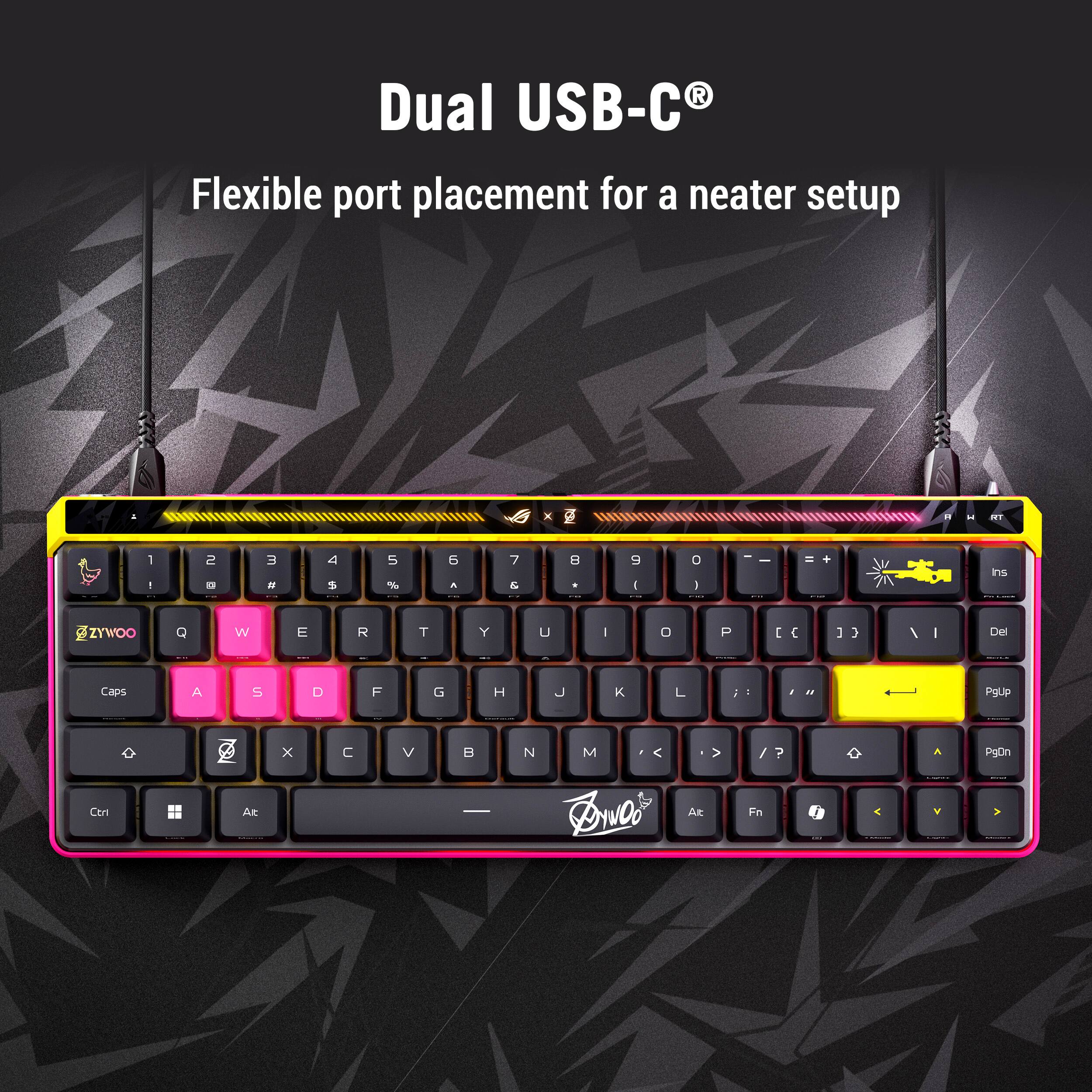 Dual USB-C®  
Flexible port placement for a neater setup