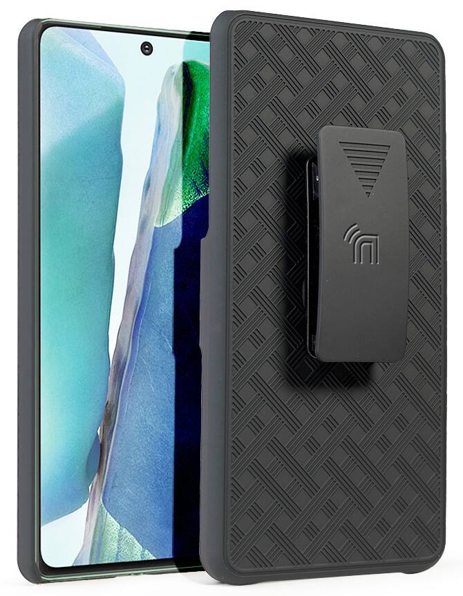 Alt View 8. Nakedcellphone - Case with Stand and Belt Clip Holster for Samsung Galaxy S21 Plus - Black.