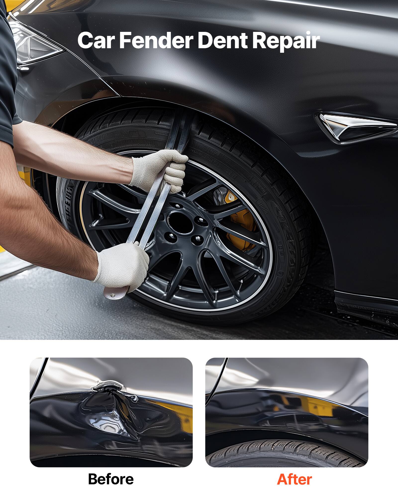 Car Fender Dent Repair

Before

After