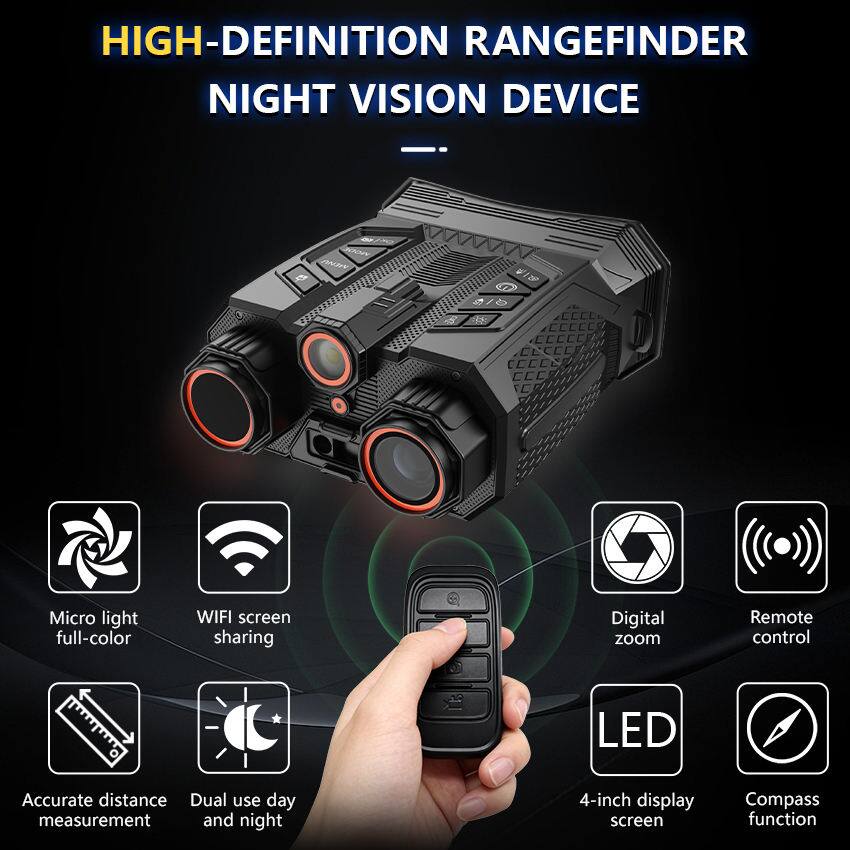 HIGH-DEFINITION RANGEFINDER NIGHT VISION DEVICE

- Micro light full-color
- WIFI screen sharing
- Digital zoom
- Remote control
- LED
- Accurate distance measurement
- Dual use day and night
- 4-inch display screen
- Compass function