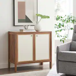 Capri 33" Wood Grain Storage Cabinet by Modway - Walnut