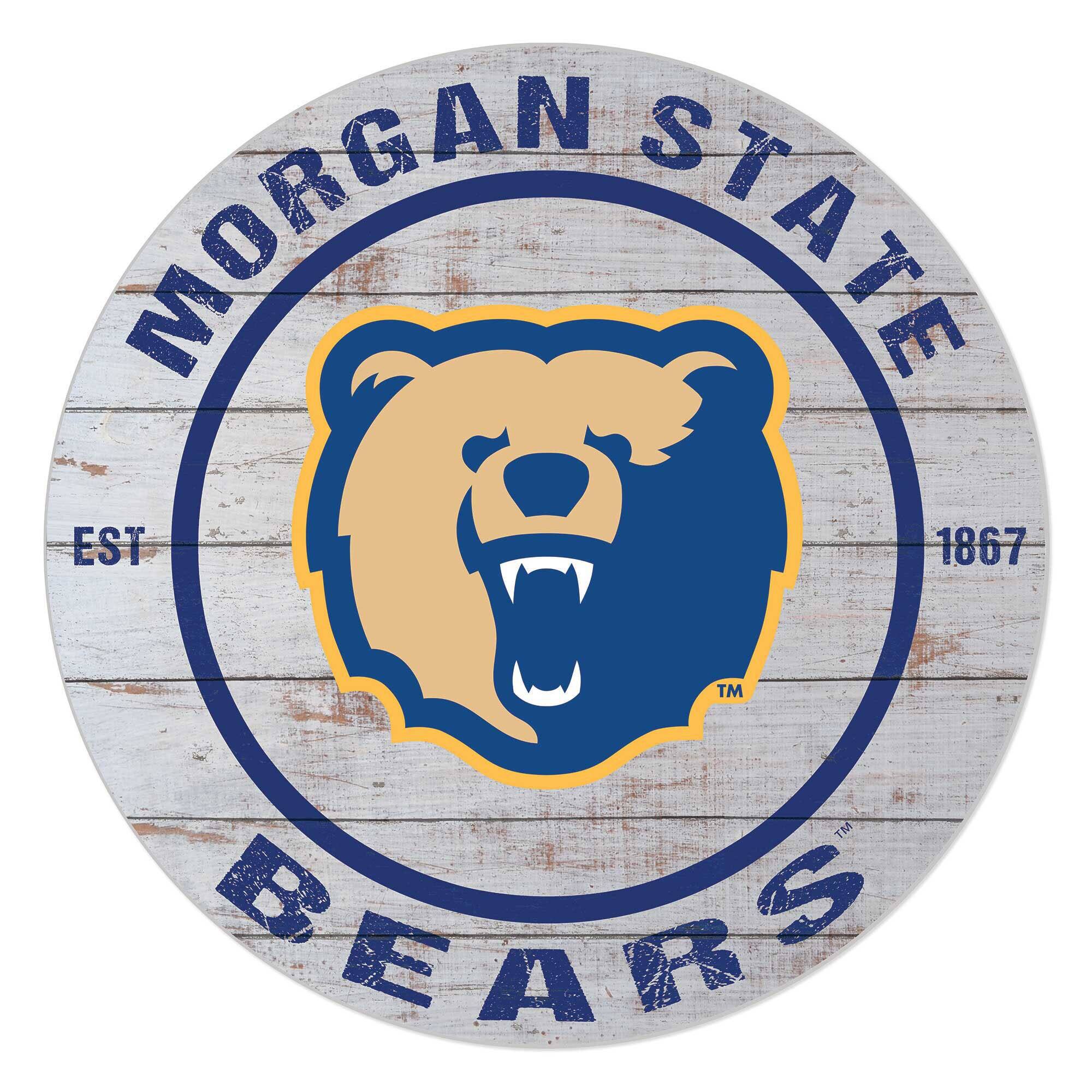 Morgan State Bears 20" Indoor/Outdoor Weathered Circle Sign
