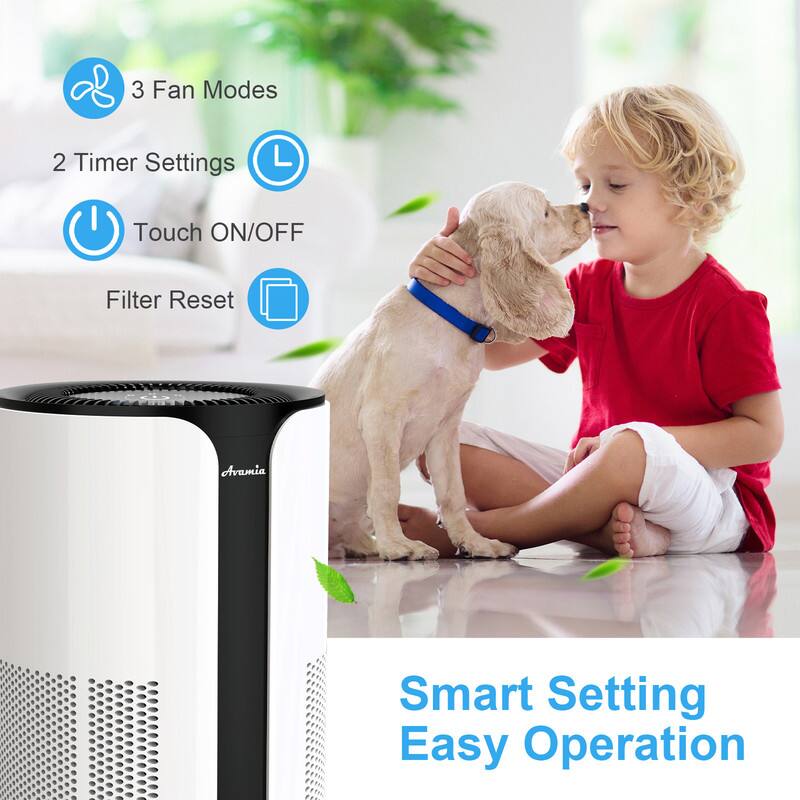 3 Fan Modes  
2 Timer Settings  
Touch ON/OFF  
Filter Reset  

Smart Setting  
Easy Operation