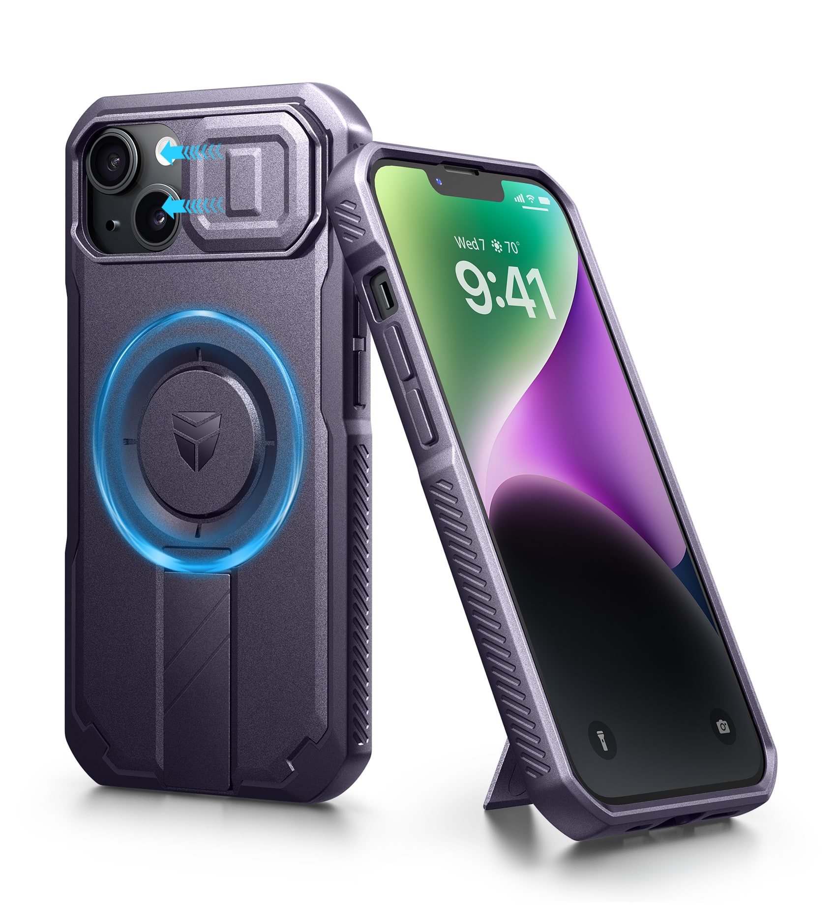 Dexnor - Phone Case for iPhone 13/14 with Slide Camera Cover& Kickstand, Compatible with MagSafe, Rugged Magnetic Shockproof - Phantom Purple price history on PriceWatchPro