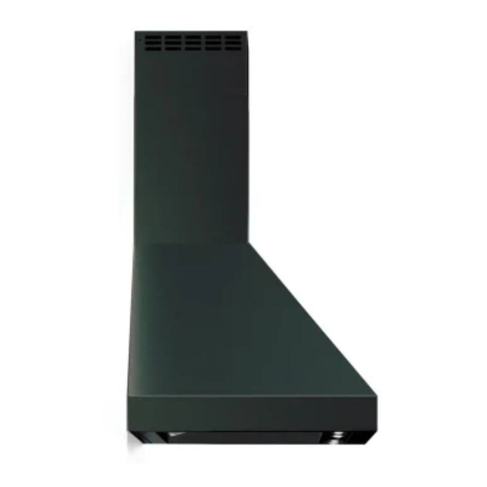 Alt View 3. Verona - Verona 36 inch Designer Chimney Wall Hood with 600 CFM (Matte Black) - Matte Black.