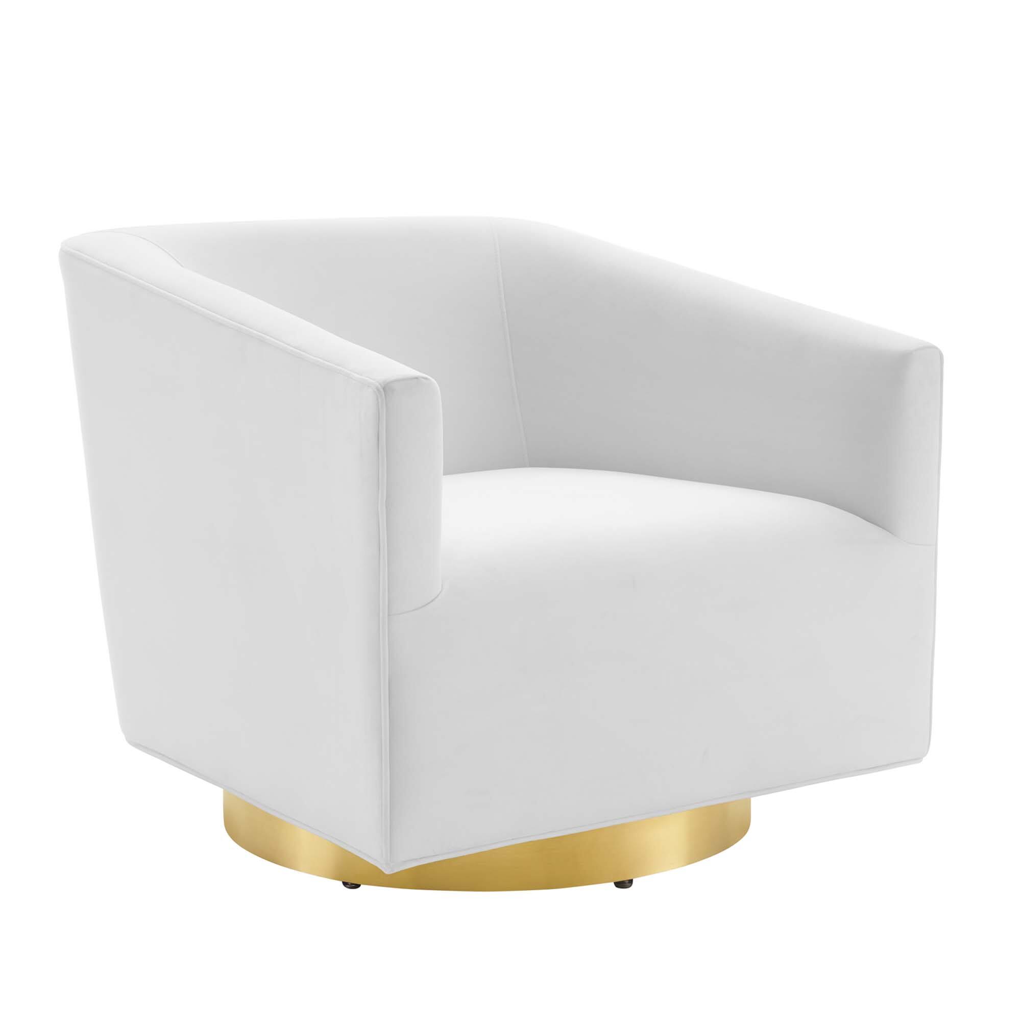 Angle. Modway - Twist Accent Lounge Performance Velvet Swivel Chair by Modway - Gold White.