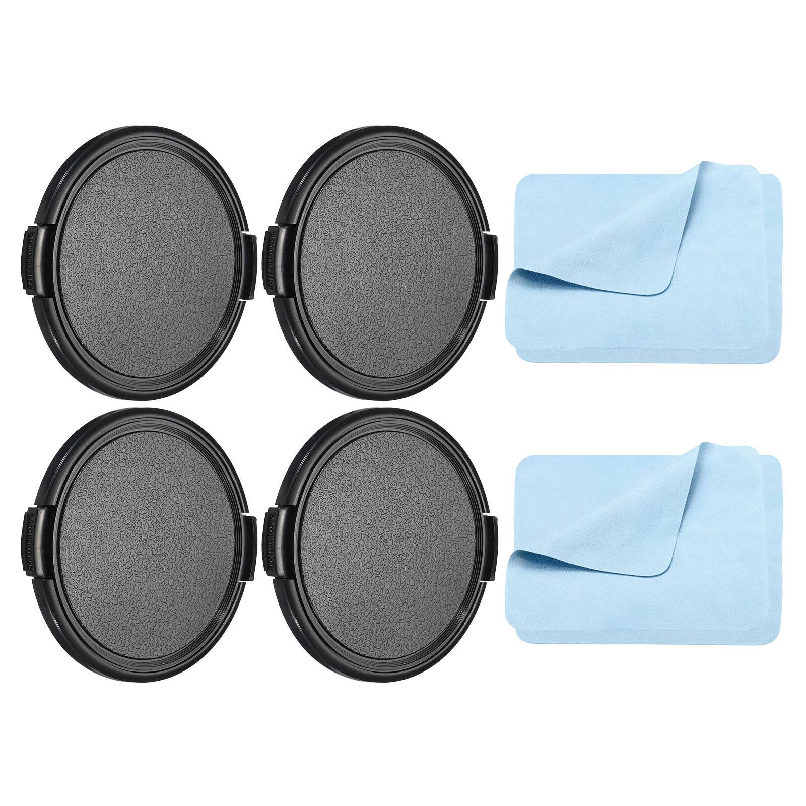 Front. Unique Bargains - 4pcs 67mm Sides Pinch Lens Cap with Cloth for Nikon/Fujifilm/Pentax/Leica - Black.