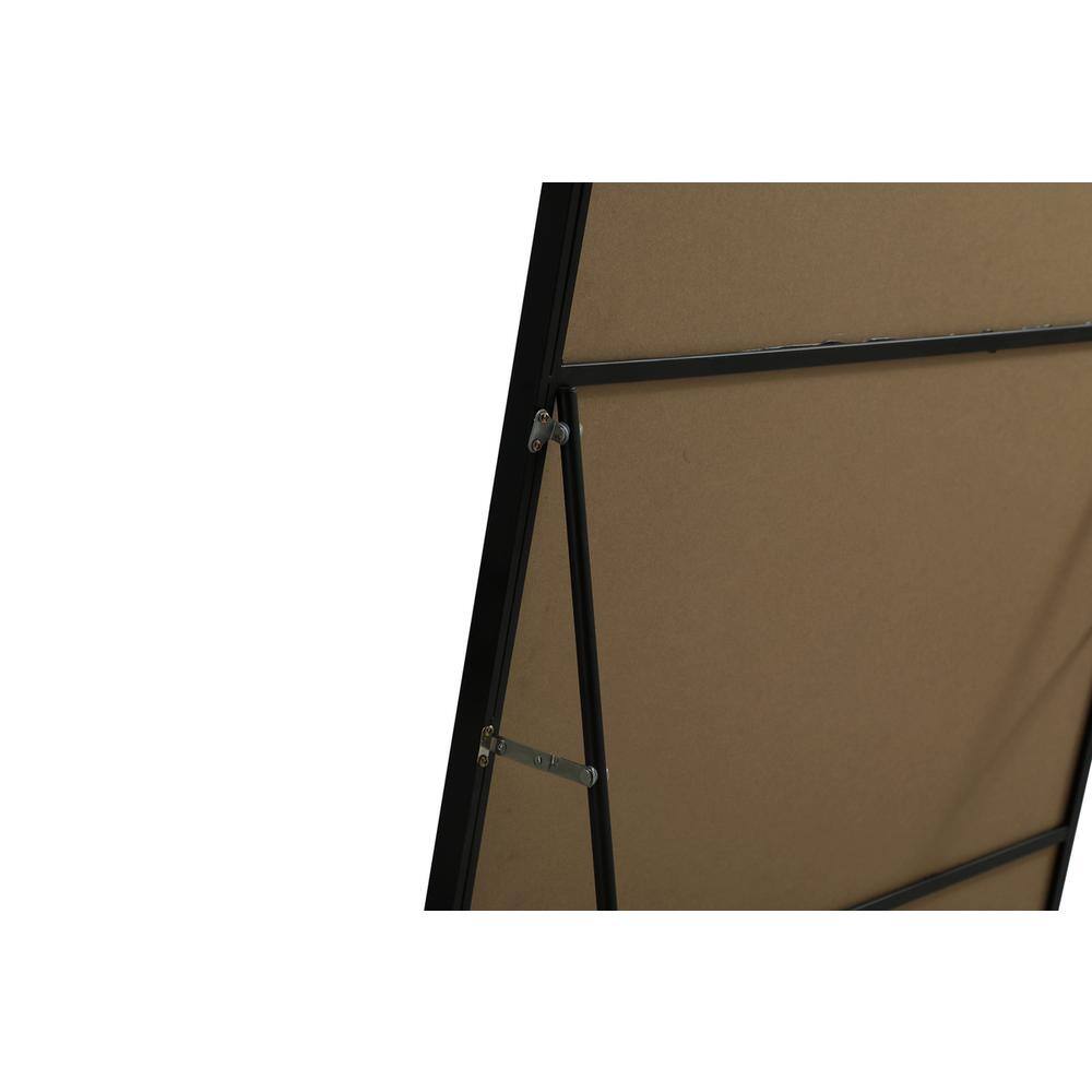 Back. Elegant Decor - Metal Frame Rectangle Full Length Mirror 36x60 Inch in Black - Black.