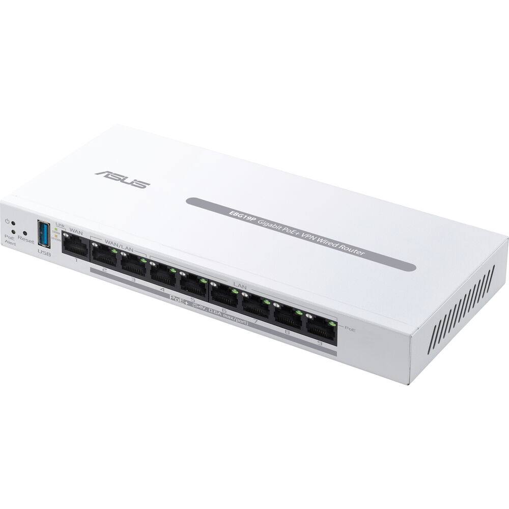 ASUS - Gigabit PoE+ VPN Wired Router ExpertWiFi EBG19P - White