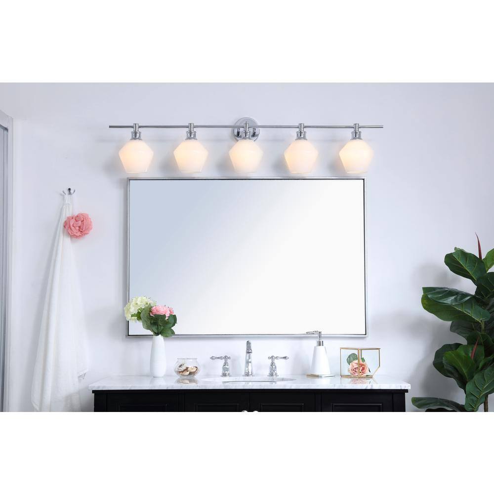 Living District - Gene 5 light Wall sconce - Chrome And Frosted White Glass price history on PriceWatchPro