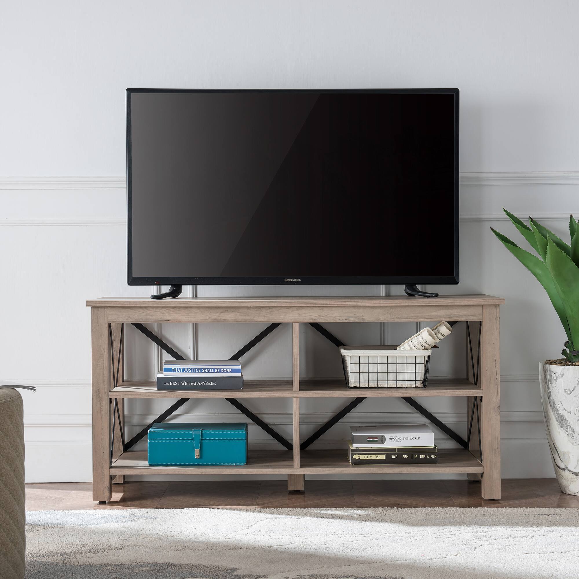 Alt View Zoom 35. Camden&Wells - Sawyer TV Stand for TVs up to 55" - Gray Oak.