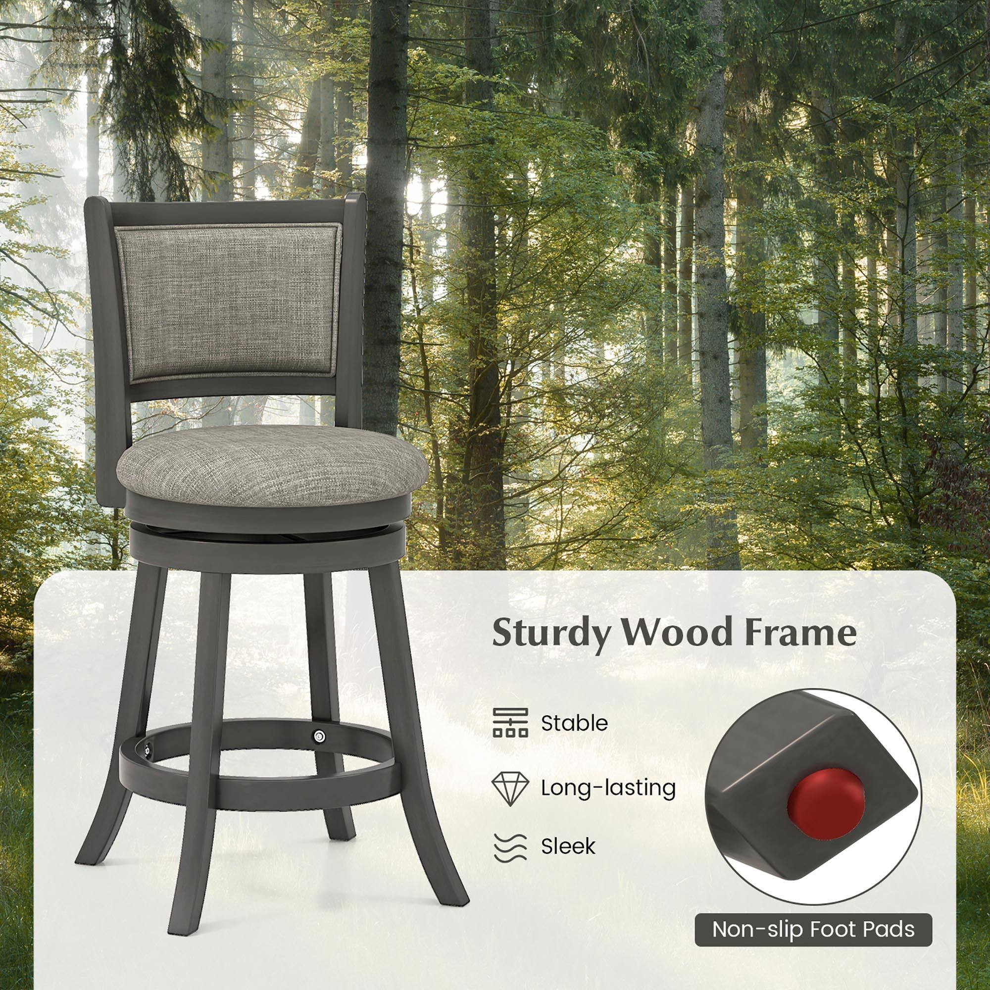 Sturdy Wood Frame, Stable, Long-lasting, Sleek, Non-slip Foot Pads
