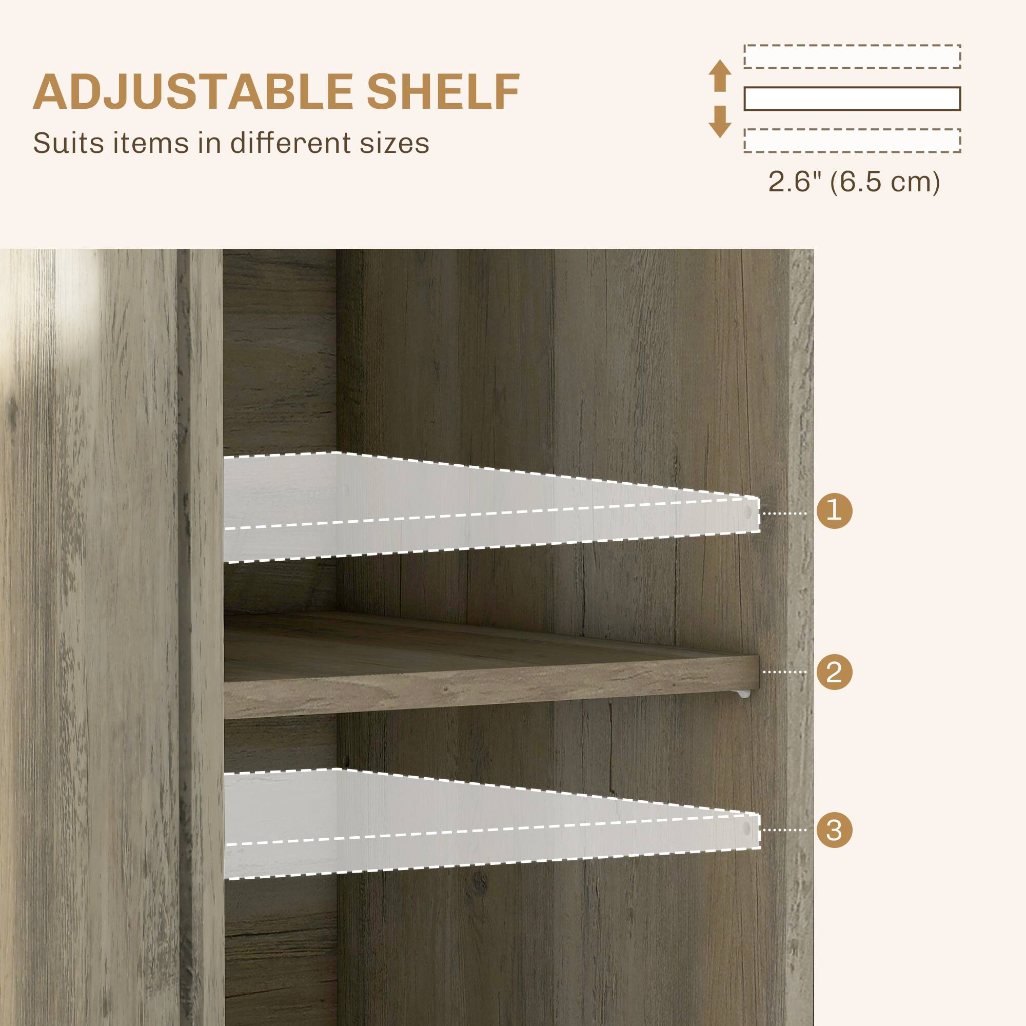 ADJUSTABLE SHELF
Suits items in different sizes
2.6" (6.5 cm)
1 2 3