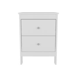 TuHome - Newcastle Nightstand Two Drawer And Open Shelf, Modern Bedside Table - White