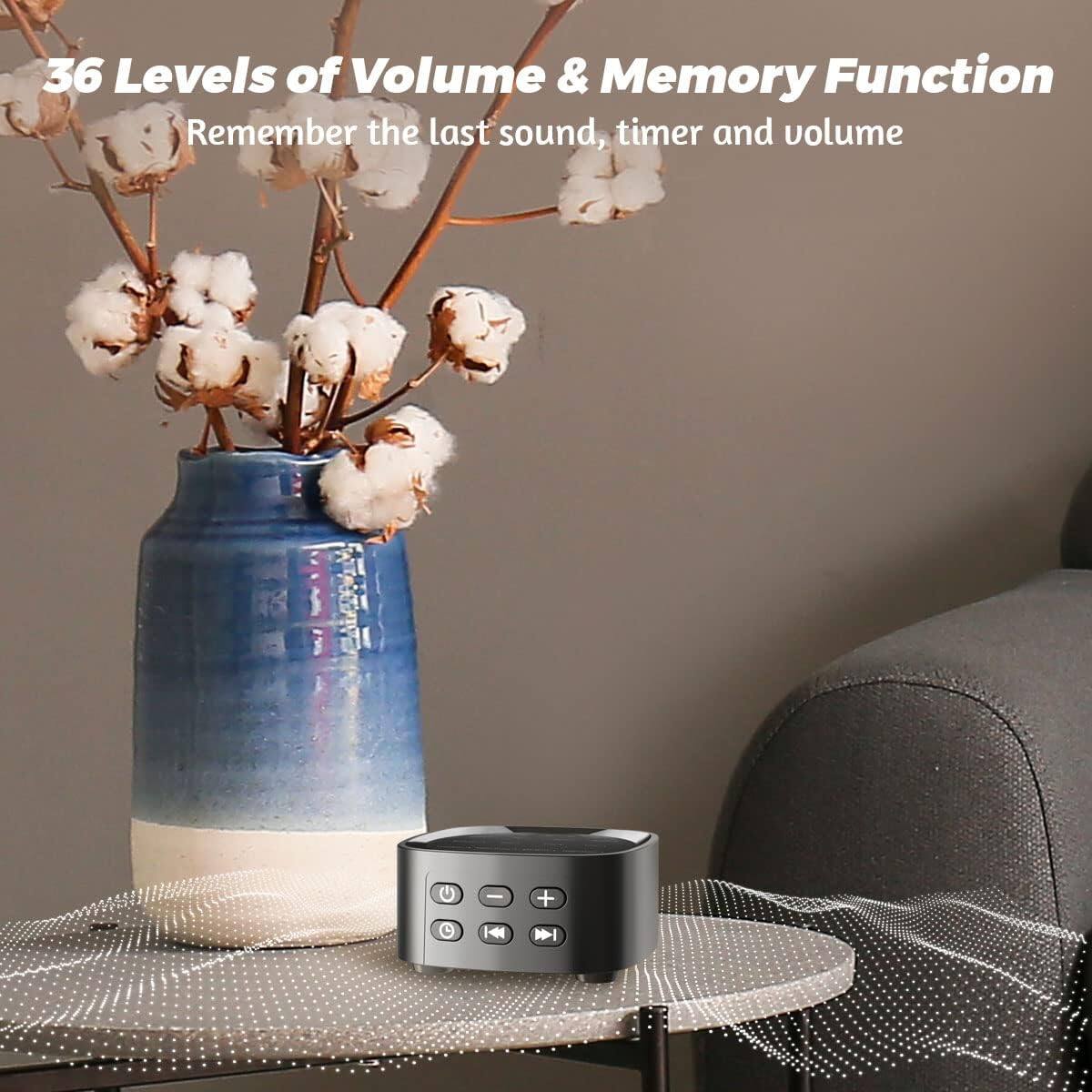 36 Levels of Volume & Memory Function  
Remember the last sound, timer and volume