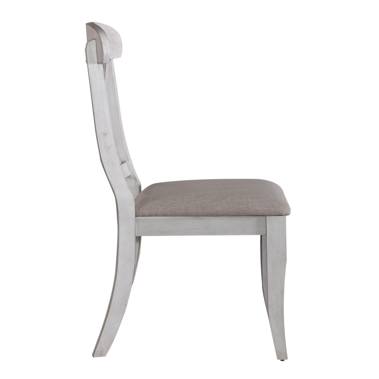Back. Liberty Furniture Industries - Uph X Back Side Chair (RTA) - Set of 2 in Rubberwood Solids w/ Pine Veneers - Antique White W/ Weathered Pine.