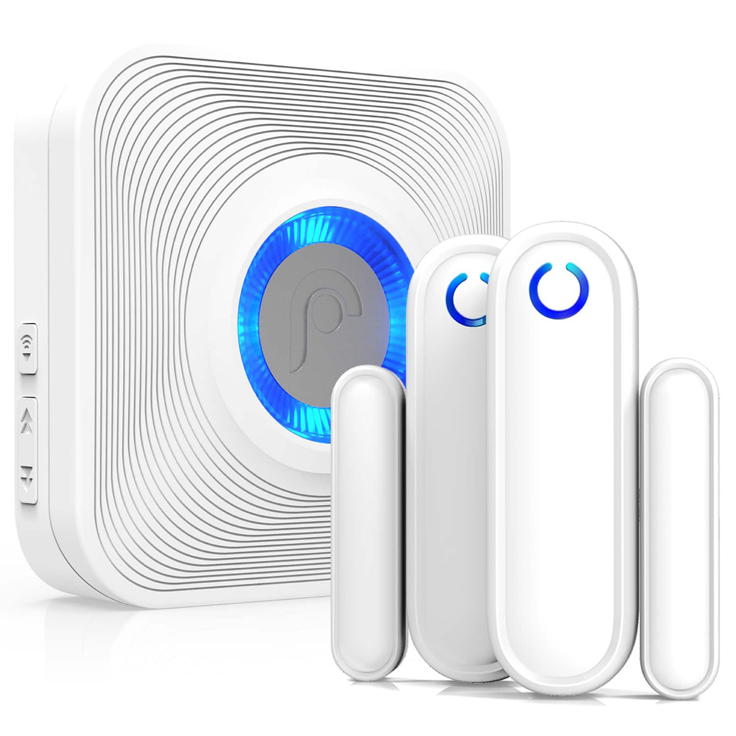 Fosmon - WaveLink Wireless Door Chime with 500 Feet Range, 58 Tunes, 5 Volume Levels & LED Indicators (1 Receiver + 2 Sensors) - White