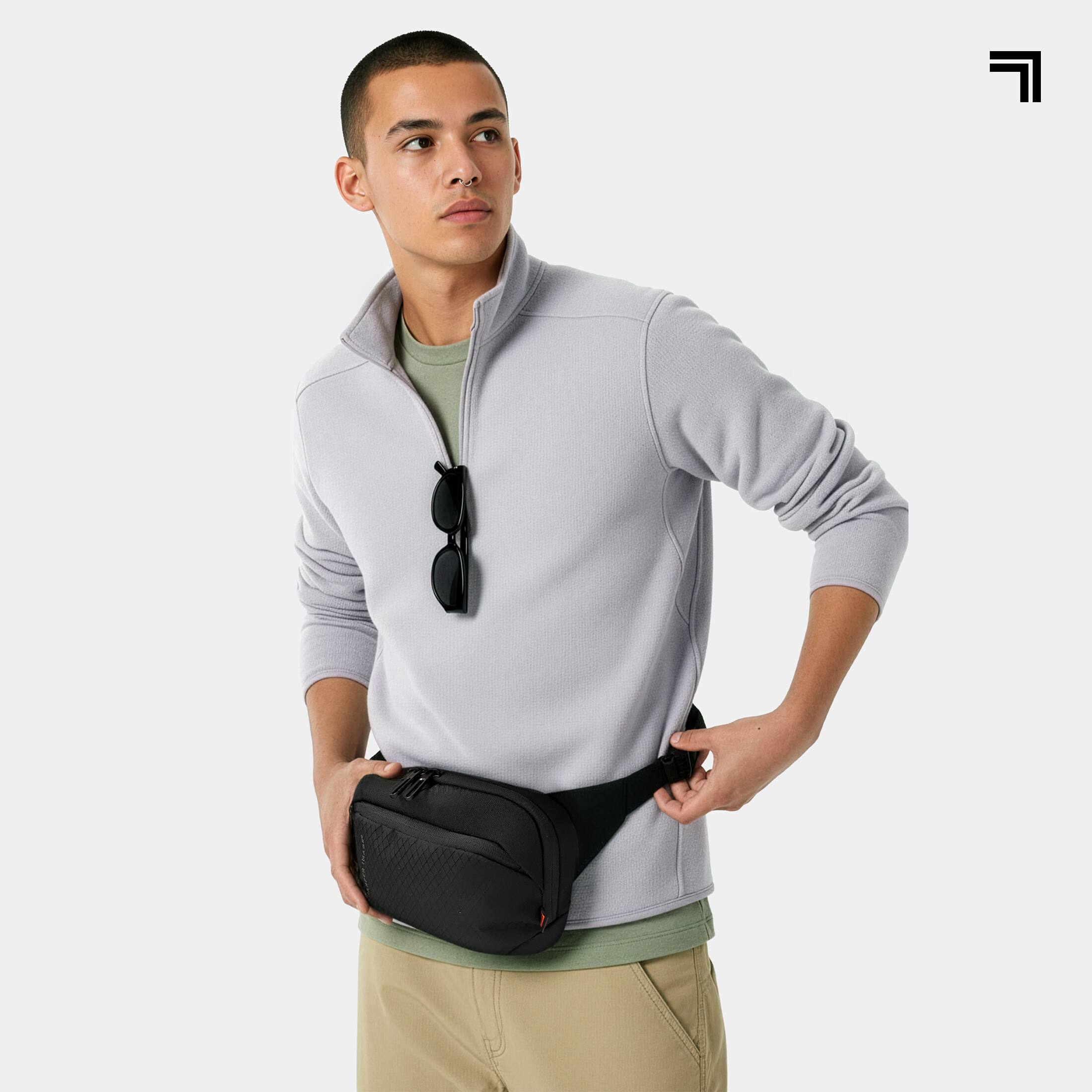 Alt View 1. Sharper Image - Sharper Image Crossbody Sling Bag, Water Resistant Chest Bag with Shoulder Strap for Outdoor Travel Hiking, Black - Black.