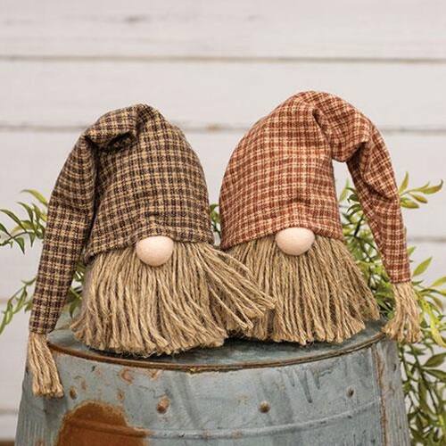Angle. BreeBe - *Jute Country Plaid Gnome 2 Asstd. - Multi.
