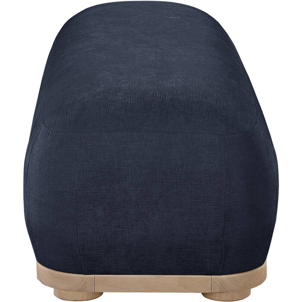 Alt View 3. Meridian Furniture - Calum Navy Chenille Fabric Bench - Blue.