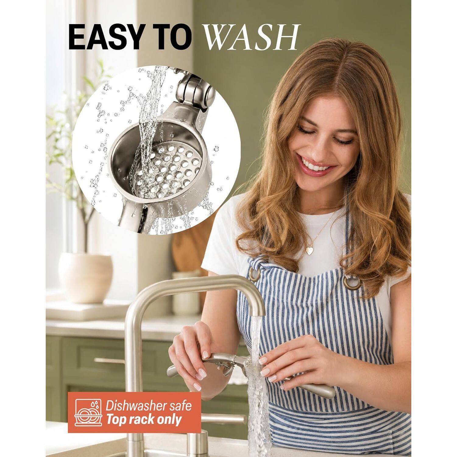 EASY TO WASH

Dishwasher safe Top rack only