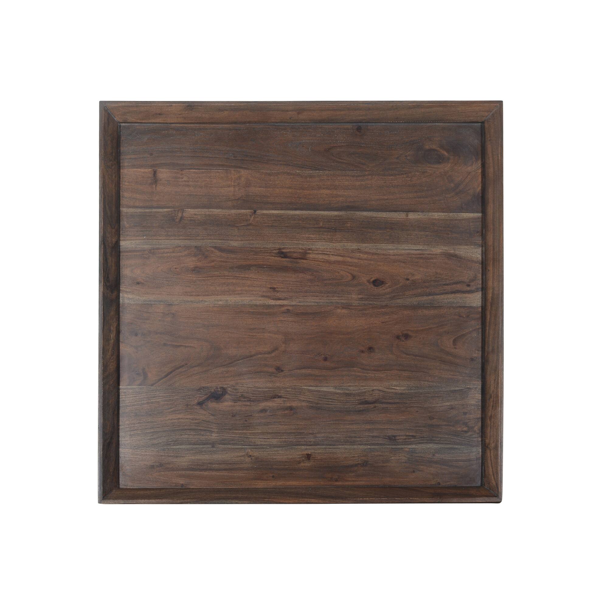 Alt View 3. Manhattan Lane - 36 Inch Square Shape Acacia Wood Coffee Table with Trapezoid Base - Brown.