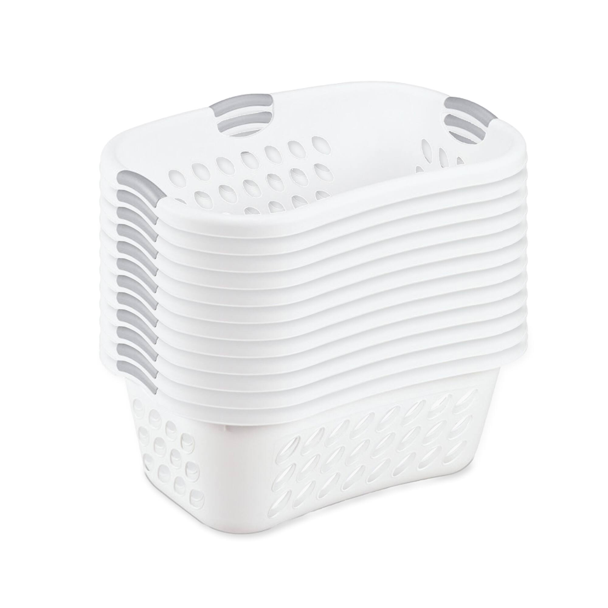 Sterilite - Ultra HipHold 1.25 Bushel Plastic Clothes Laundry Basket Bin (12 Pack) - White