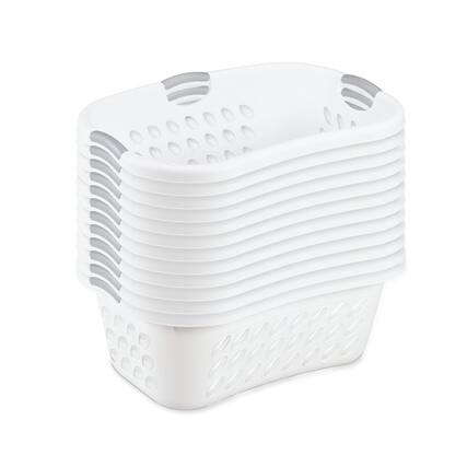 Front. Sterilite - Sterilite Ultra HipHold 1.25 Bushel Plastic Clothes Laundry Basket Bin (12 Pack) - White.