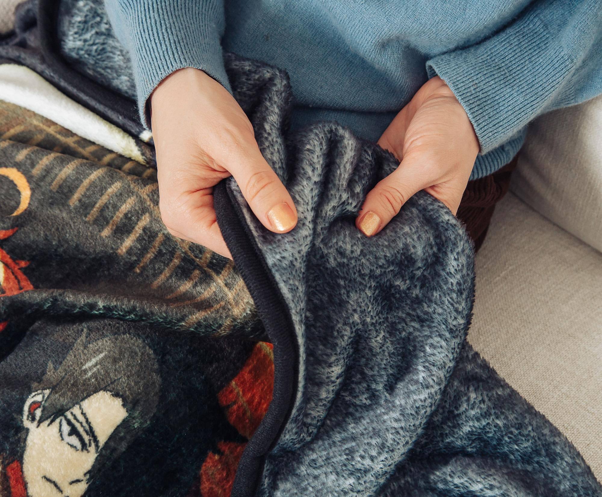 Alt View 3. Just Funky - The Promised Neverland Fleece Throw Blanket | 45 x 60 Inches - Black.