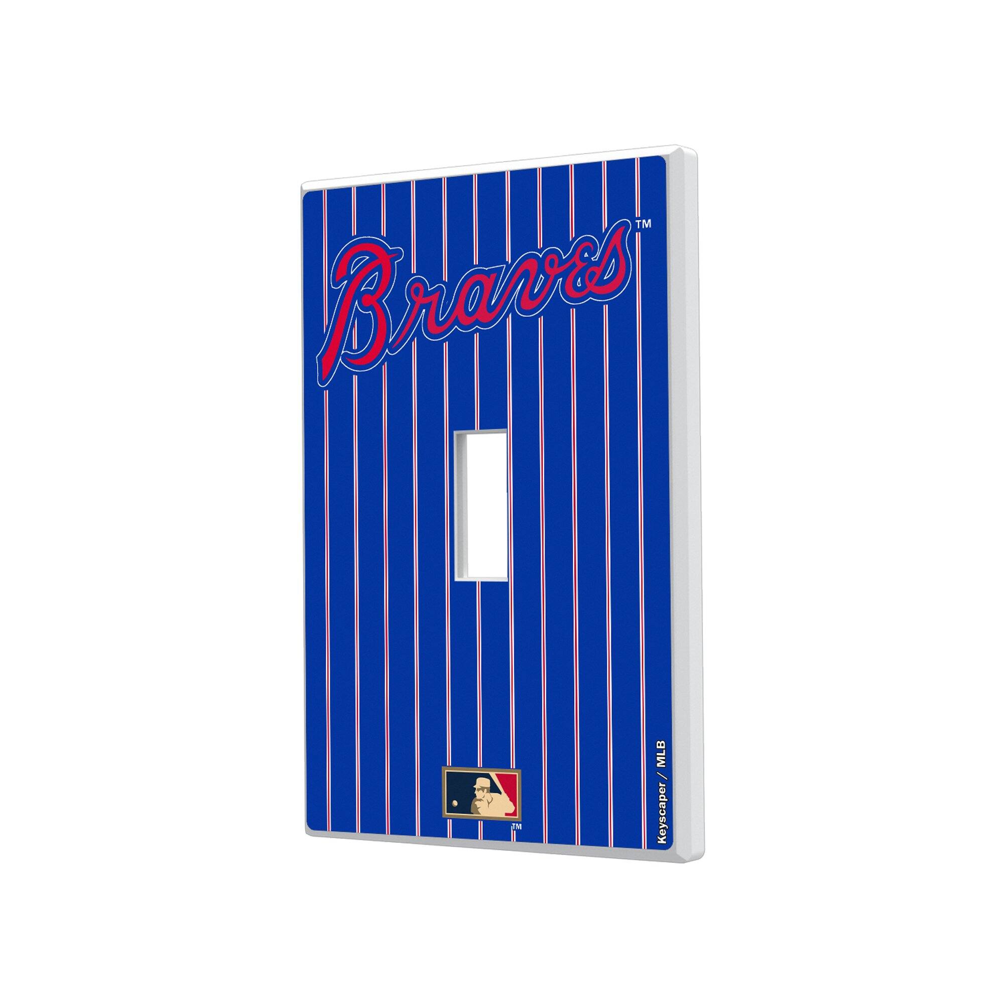 Keyscaper - Atlanta Braves 2012 Cooperstown Pinstripe Single Toggle Light Switch Plate - Multicolor