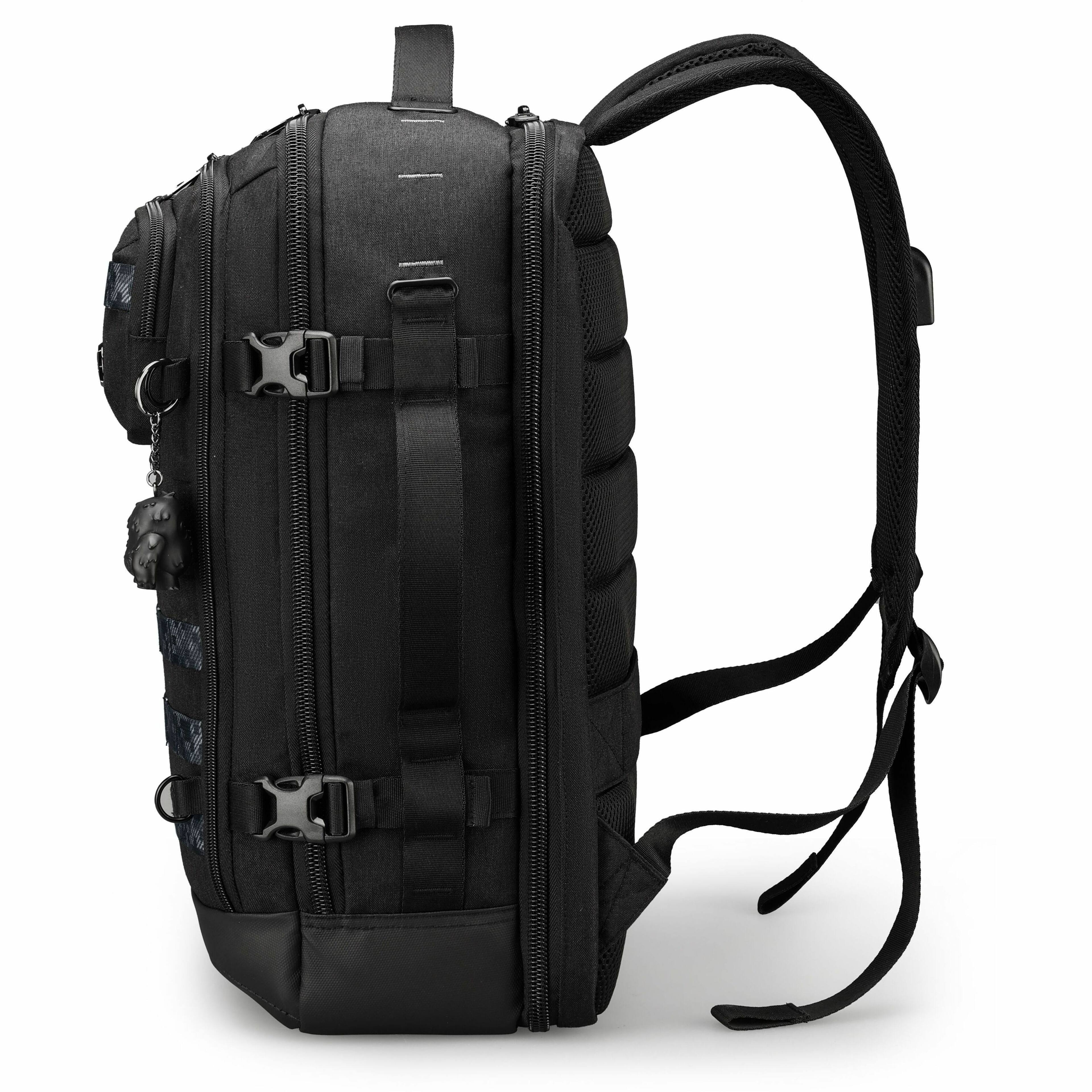 Left. Swissdigital Design - BERG PRO TSA-Friendly Backpack With USB Charging Port  RFID Protection and Fits Up to 17″ Laptop - Black.