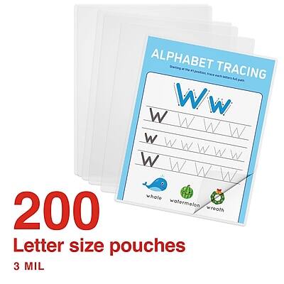 ALPHABET TRACING  
Starting the Foundation for each letter, each page, each path

W  
whole  
watermelon  
wreath

200 Letter size pouches  
3 MIL