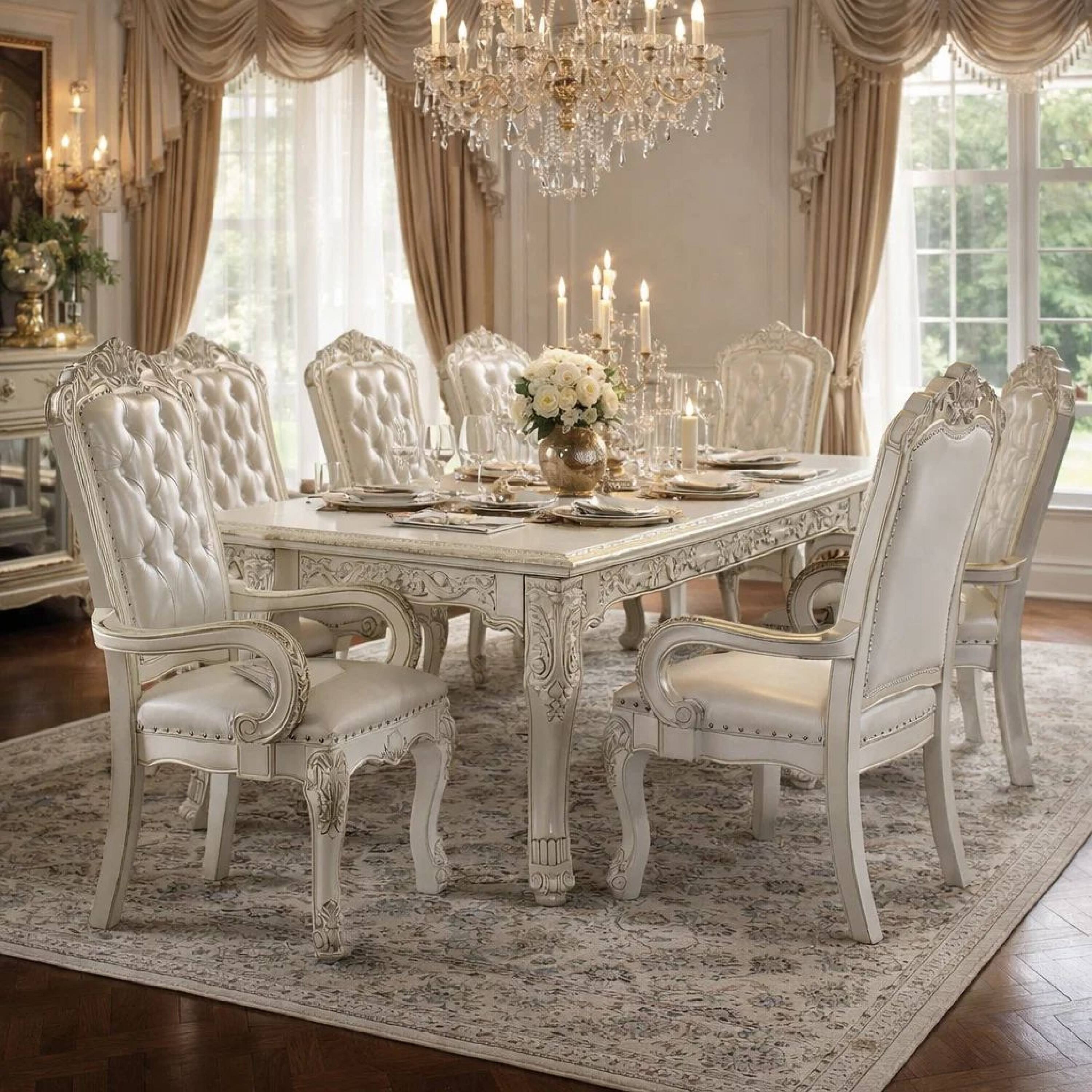 Alt View 6. Manhattan Lane - Aurora 27 Inch Executive Office Chair, Faux Leather, Tufted - White.