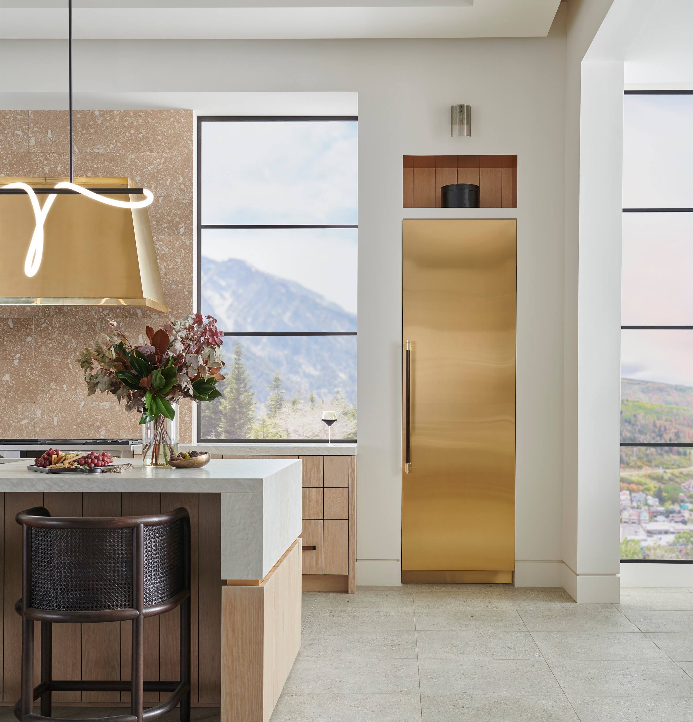 Alt View 3. Monogram - The Designer Collection 36" Column Door Panel Left - Brass.