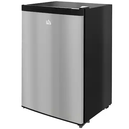 Front. Homcom - Freezer, 3 Cu Ft Small Freezer with Reversible Single Door, Adjustable Thermostat for Home - Silver.