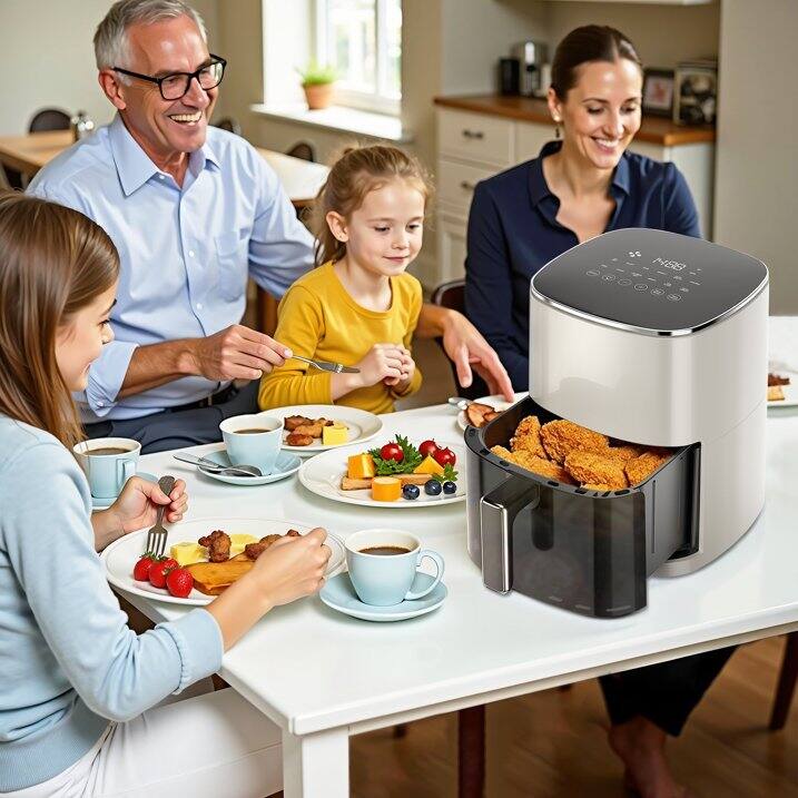 Back. Sweet - 6 QT Air Fryer with 12-in-1 Functions, Beige - Beige.