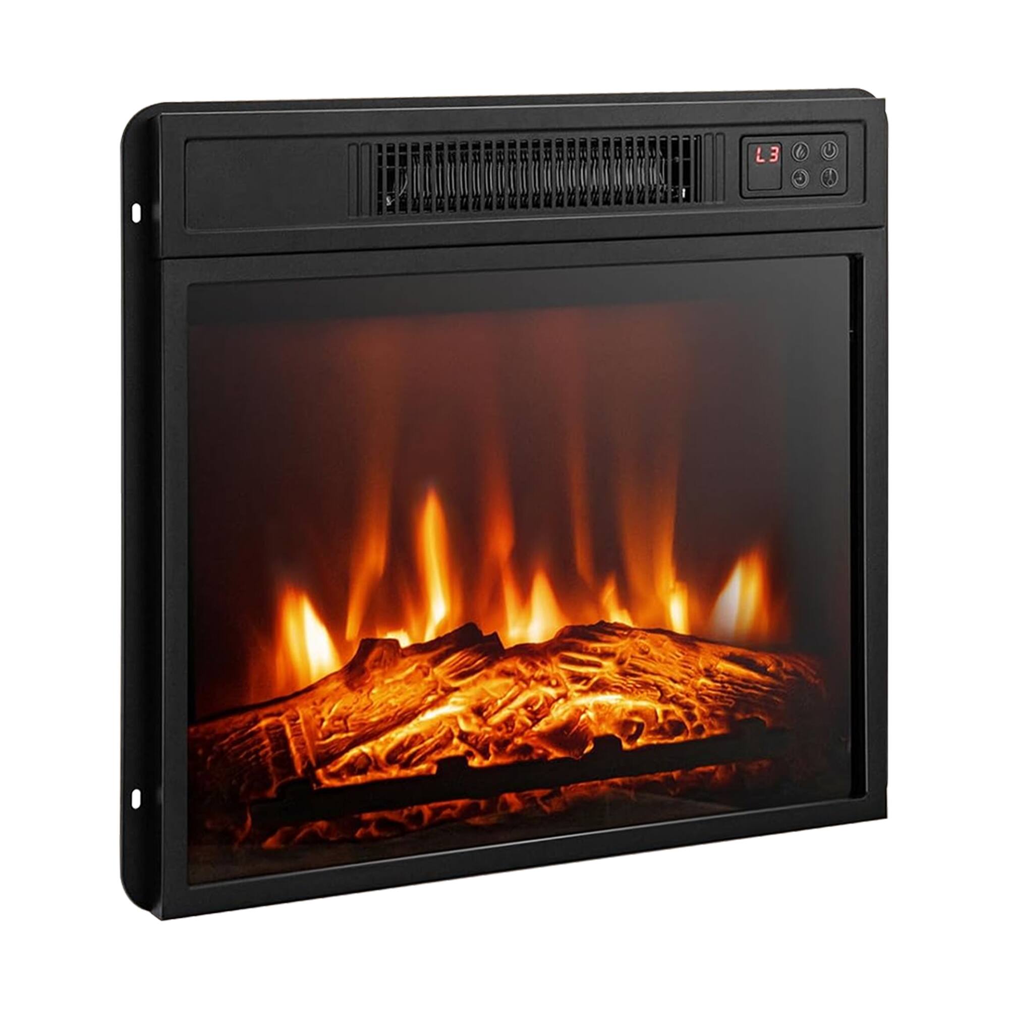 Alt View 1. Ihomeadore - 19" Electric Fireplace Insert with Remote Control,3 Adjustable Flame Color and Heat Settings - Black.