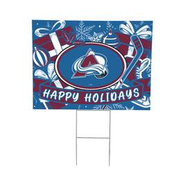Evergreen Enterprises - Colorado Avalanche 24" x 18" Happy Holidays Christmas Outdoor Staked Yard Sign - Multicolor