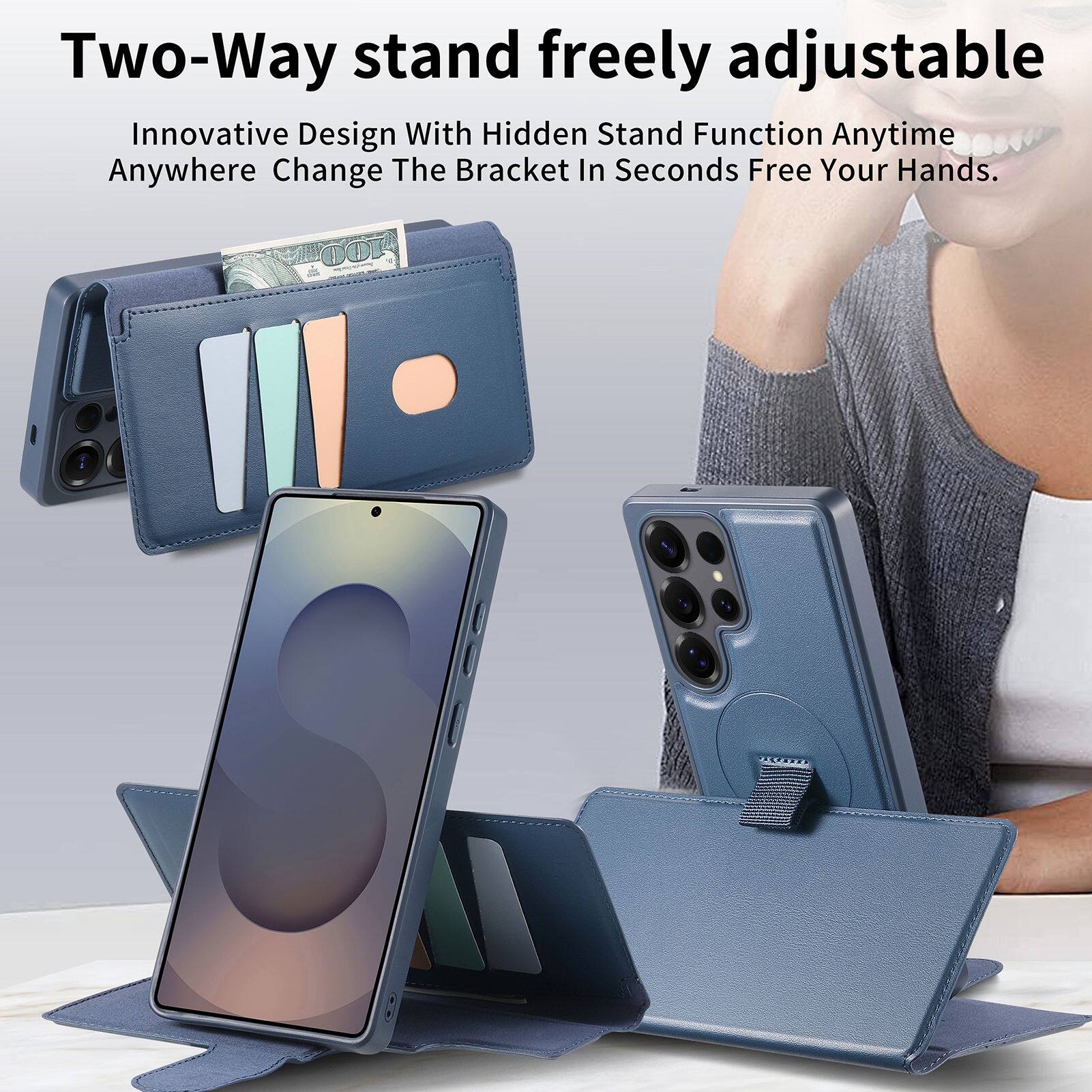 Two-Way stand freely adjustable  
Innovative Design With Hidden Stand Function Anytime Anywhere Change The Bracket In Seconds Free Your Hands.