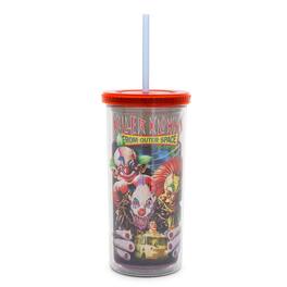 Silver Buffalo - Killer Klowns From Outer Space Carnival Cup With Lid and Straw | Holds 20 Ounces - Red