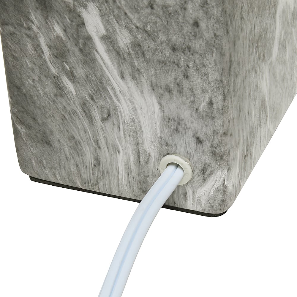Alt View 15. Simple Designs - Petite Marbled Ceramic Table Lamp with Fabric Shade - Black base/White shade.