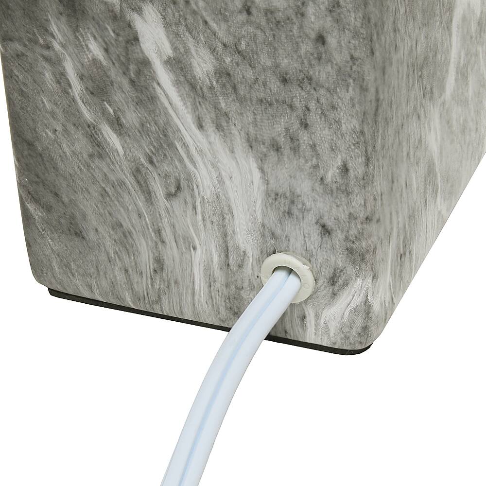 Alt View 15. Simple Designs - Petite Marbled Ceramic Table Lamp with Fabric Shade - Black base/White shade.