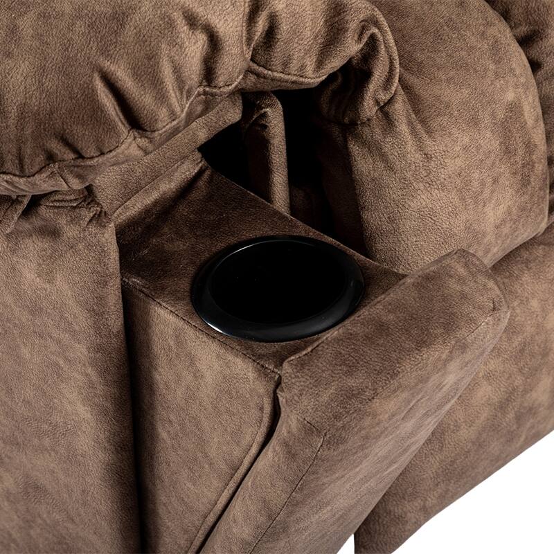 Alt View 2. APRILSOUL - Swivel and Rocking Recliner Chair Massage Heating Bonded Leather Sofa - Brown.