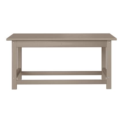 Front. WestinTrends - WestinTrends Malibu 35" length outdoor Coffee table for Adirondack chair - Weathered Wood.