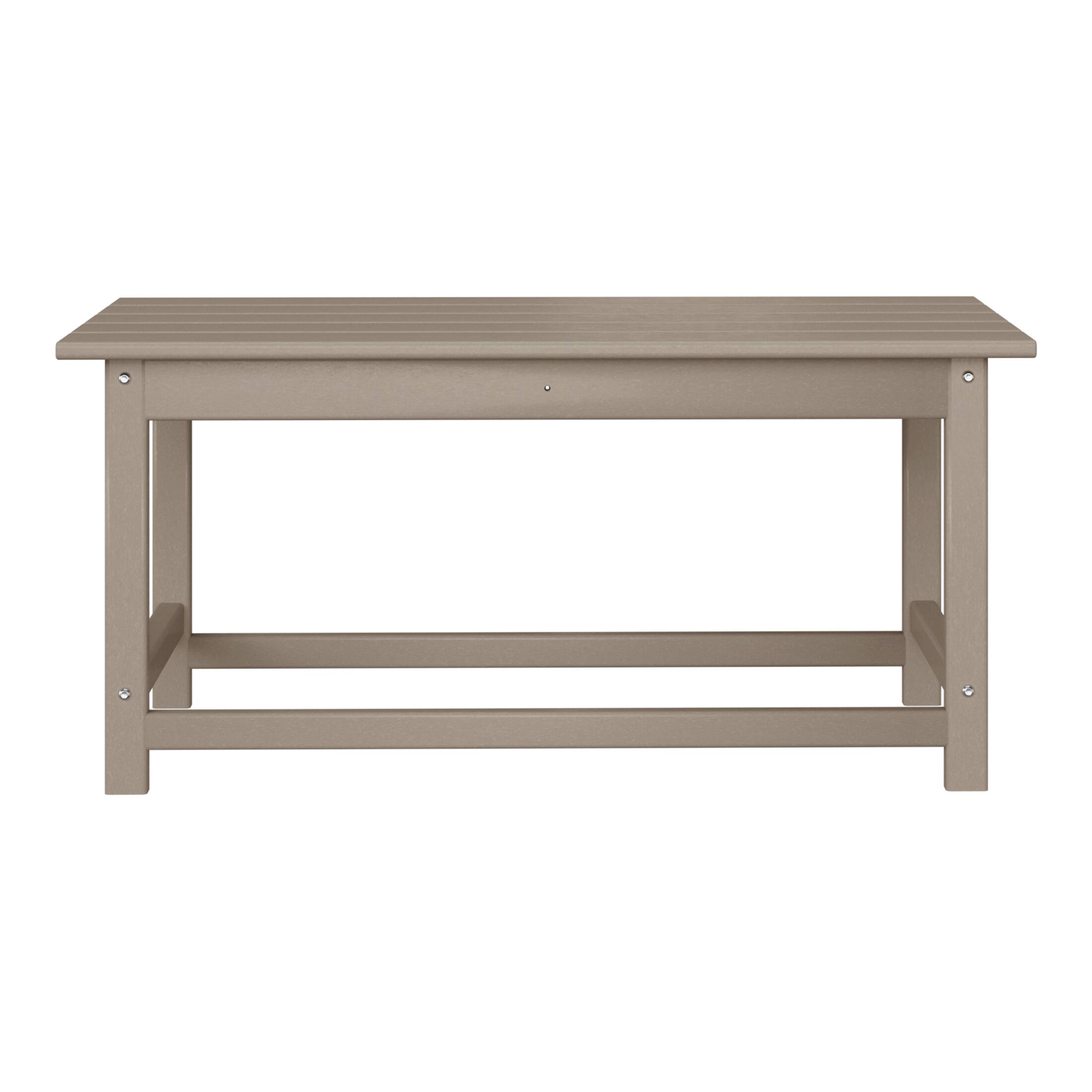 Front. WestinTrends - WestinTrends Malibu 35" length outdoor Coffee table for Adirondack chair - Weathered Wood.