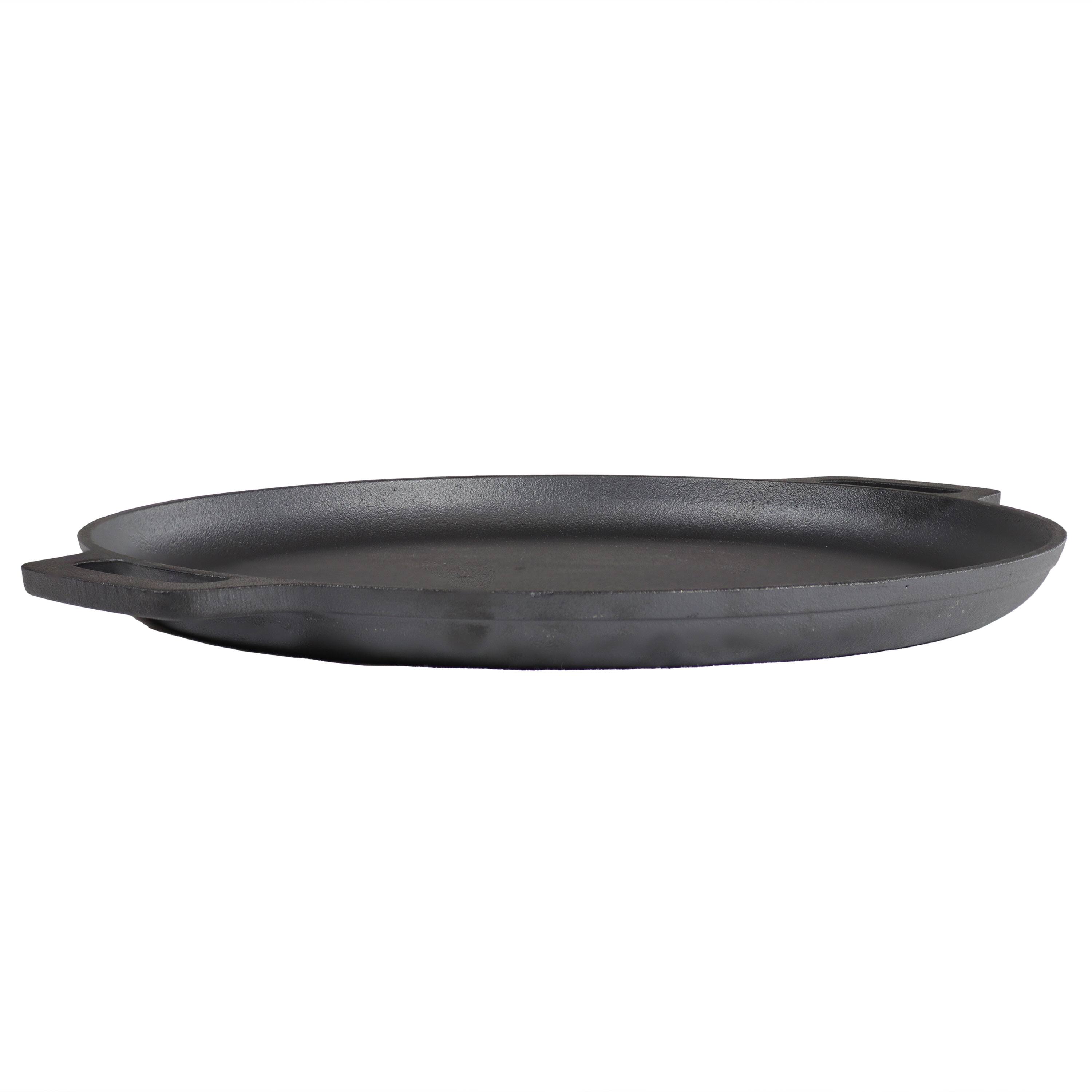 Alt View 5. Sunnydaze - Seasoned Cast Iron Pizza Pan with Handles - 13.75-Inch - Black.