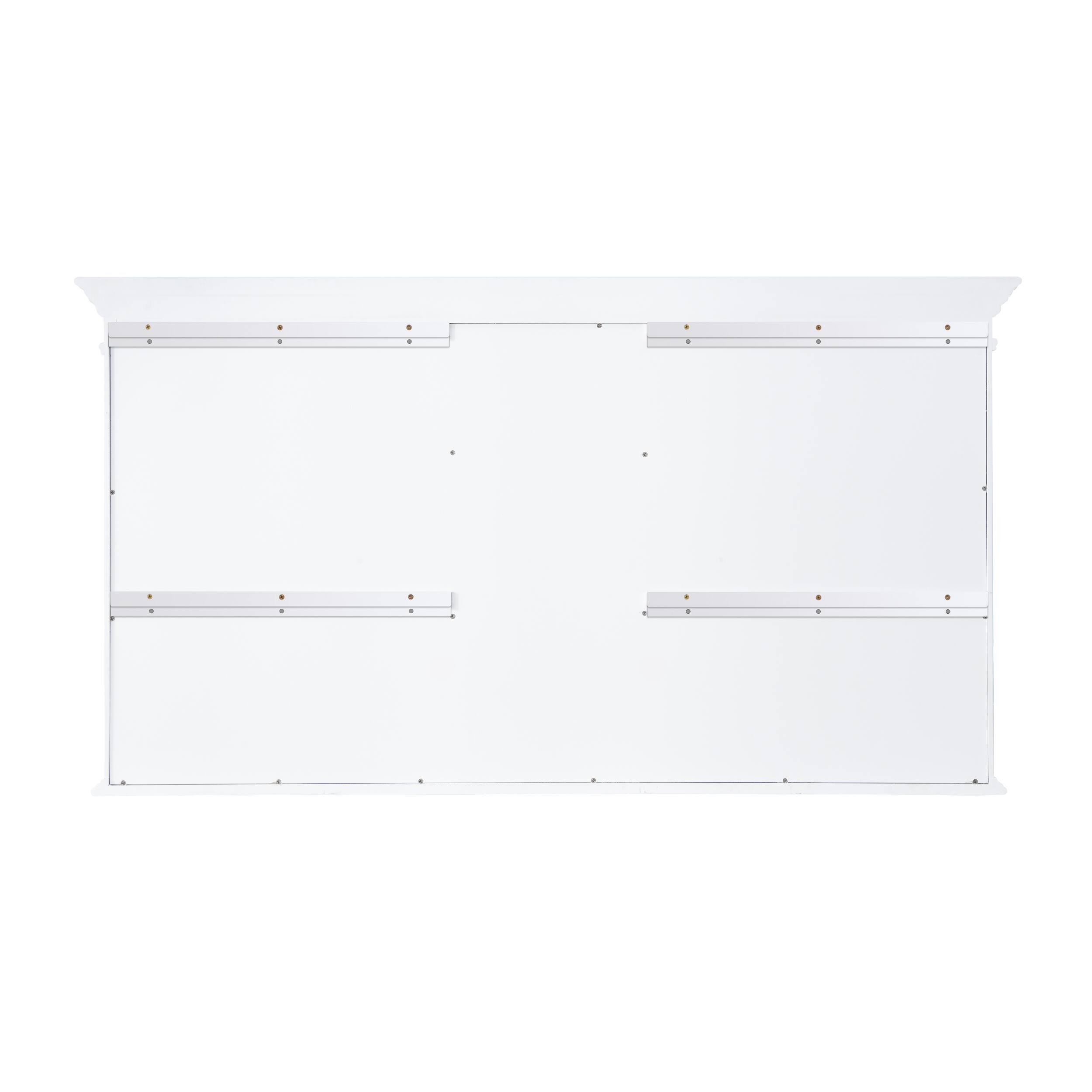 Alt View 10. WELLFOR - 55 in. W x 30 in. H Rectangular Wood Surface Mount Medicine Cabinet with Mirror and Shelves, 2 Soft Close Doors - White.