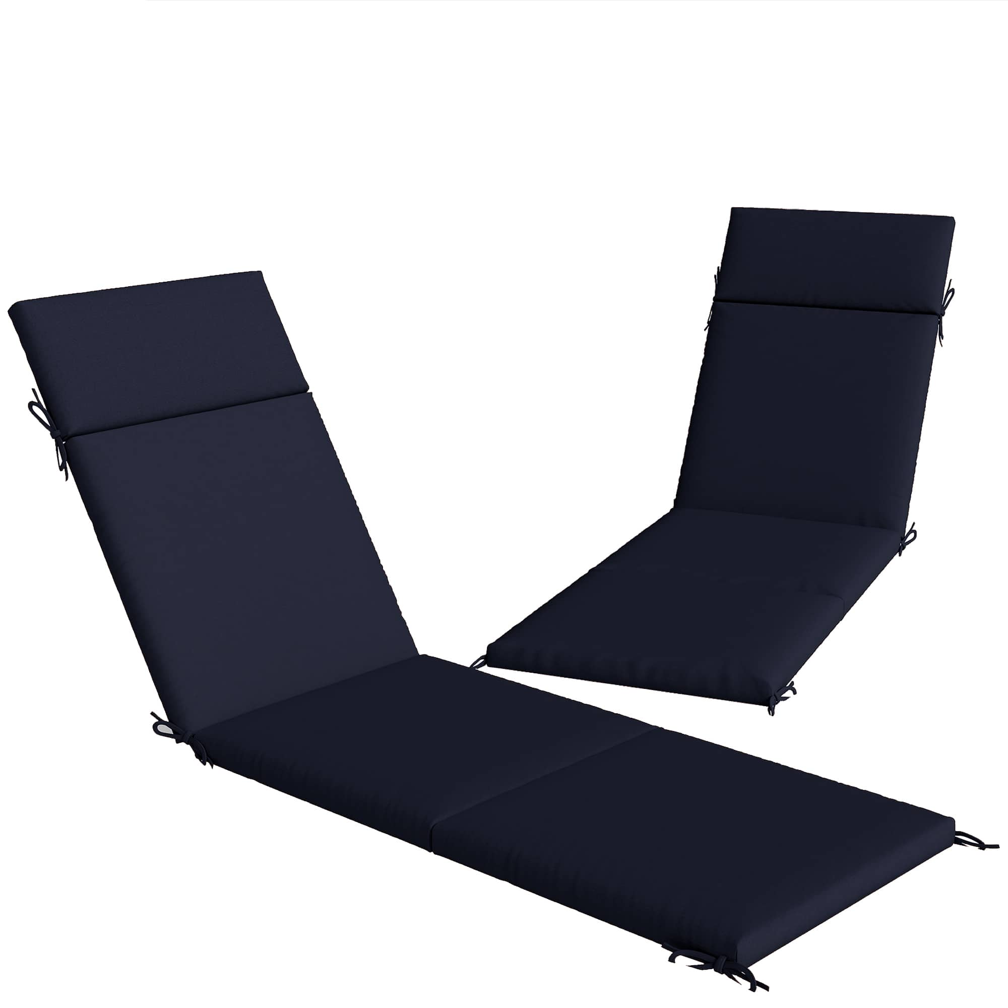 Outsunny - Chaise Lounge Cushions Set of 2 with 6 Ties, High-Density Foam, for Patio and Poolside - Navy Blue price history on PriceWatchPro